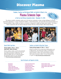 Plasma Sciences Expo Flyer for Distribution
