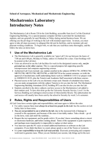 Mechatronics Laboratory Introductory Notes