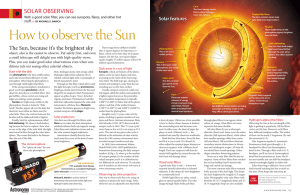 How to observe the Sun