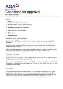 AQA conditions for approval for overseas centres