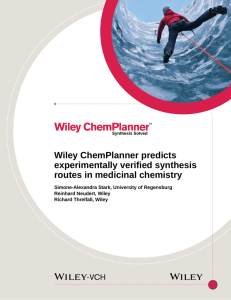 Wiley ChemPlanner predicts experimentally verified synthesis