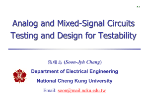 Analog and Mixed-Signal Circuits Testing and Design for Testability