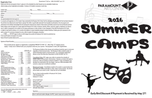 2016 Summer Camp - Paramount Arts Center