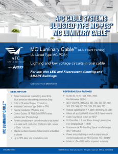 AFC CABLE SYSTEMS UL LISTED TYPE MC
