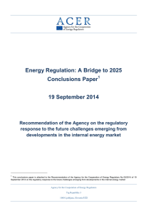 Energy Regulation: A Bridge to 2025 Conclusions Paper 19