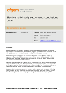 Elective half-hourly settlement: conclusions paper