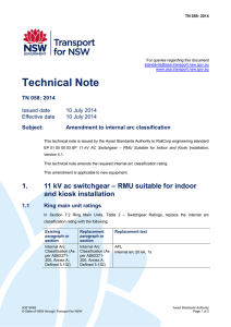 11KV AC Switchgear - Asset Standards Authority