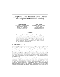 Analytical Mean Squared Error Curves in Temporal Di erence