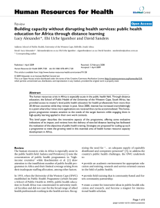 Building capacity without disrupting health services: public health