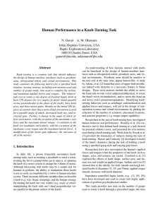 Human Performance in a Knob-Turning Task