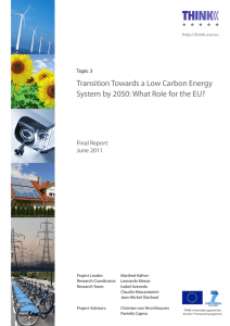 Transition towards a low carbon energy system by 2050: what role