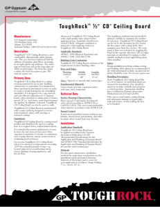 GP Gypsum ToughRock 1/2" CD Ceiling Board - Submittal