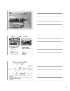 Jobsite Layout Considerations Lines of Responsibility