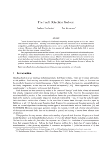 The Fault Detection Problem - the Department of Computer and