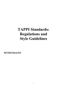 TAPPI Standards: Regulations and Style Guidelines