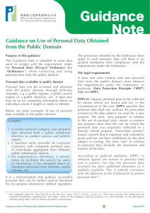 Guidance on Use of Personal Data Obtained from the Public Domain