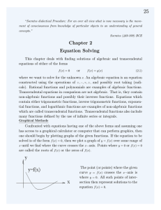 Chapter 2 Equation Solving