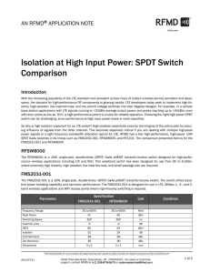 Isolation at High Input Power: SPDT Switch Comparison