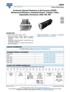 CSPR Customer Special Resistors in Enclosures (CSPR