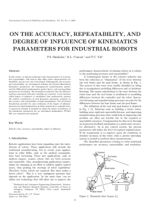 on the accuracy, repeatability, and degree of influence of kinematics