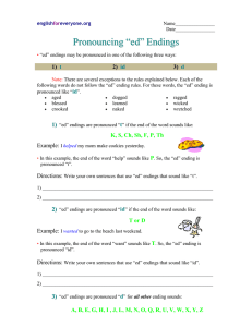 Pronouncing “ed” Endings