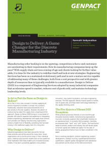 Design to Deliver: A Game Changer for the Discrete Manufacturing