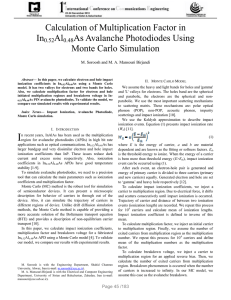 Calculation of Multiplication Factor in In 0.52 Al 0.48 As Avalanche