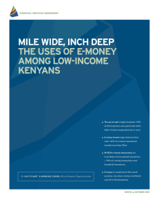 Mile wide, inch deep the Uses Of e-MOney aMOng lOw