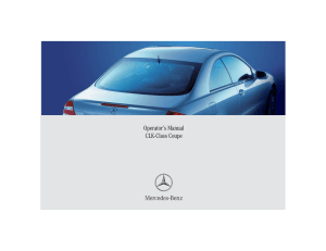 Operator`s Manual CLK-Class Coupe - Mercedes-Benz