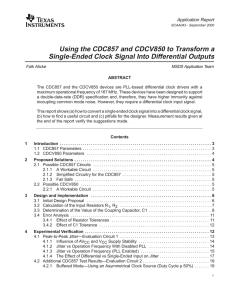 Using CDC857/CDCV850 toTransform Single
