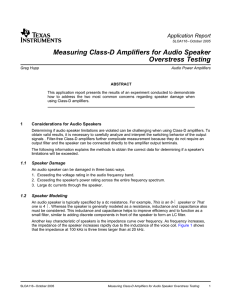 Measuring Class-D Amplifiers for Audio Speaker