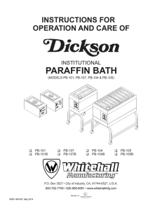 paraffin bath - Whitehall Manufacturing