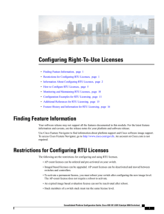 Configuring Right-To-Use Licenses