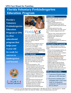 VPK Fact Sheet - Florida Office of Early Learning