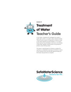 Treatment of Water Teacher`s Guide