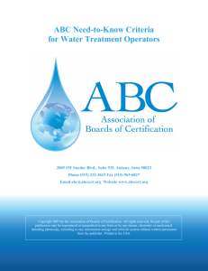 Water Treatment Operators - Association of Boards of Certification