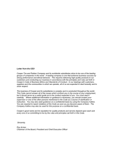 Letter from the CEO Cooper Tire and Rubber Company and its
