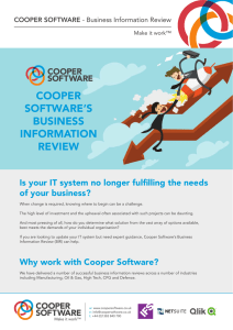COOPER SOFTWARE`S BUSINESS INFORMATION REVIEW