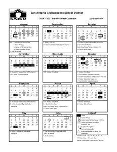 2016 – 2017 SAISD Academic Calendar