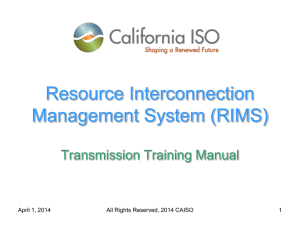 Resource Interconnection Management System (RIMS)