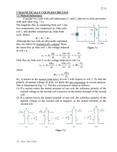 [7.1] 7 MAGNETICALLY COUPLED CIRCUITS The magnetic flux ϕ1