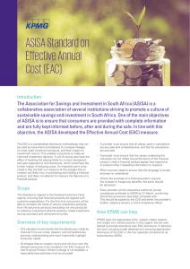 ASISA Standard on Effective Annual Cost (EAC)