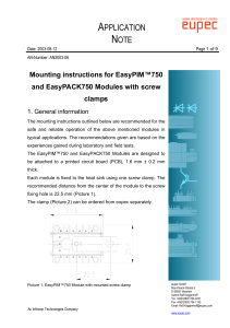 Mounting Instructions EasyPIM™750 and EasyPACK750