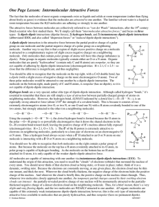 One Page Lesson: Intermolecular Attractive Forces