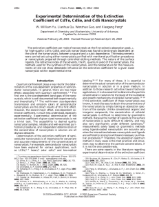 Experimental Determination of the Extinction Coefficient of CdTe