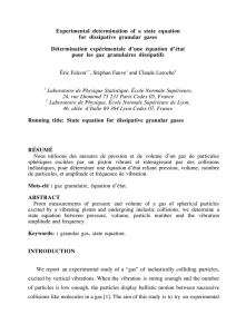 Experimental determination of a state equation for dissipative