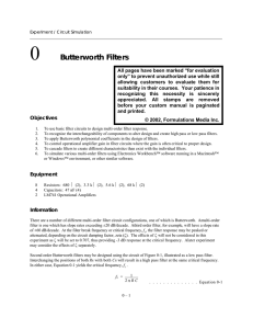 Butterworth Filters - Experimentalists Anonymous