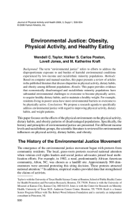 Environmental Justice: Obesity, Physical Activity, and Healthy Eating
