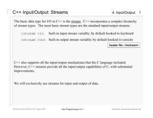 C++ Input/Output: Streams