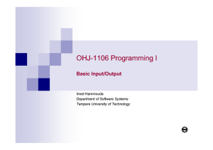 OHJ-1106 Programming I 1106 Programming I